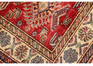 Tappeto Kazak Fine Stilizzato Rosso Avorio Corsia 80x290 Cm