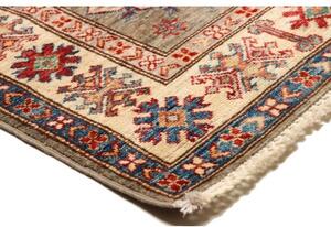 Tappeto Kazak Fine Geometrico Grigio Beige Corsia 82x305 Cm
