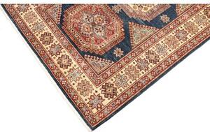 Tappeto Kazak Fine Stilizzato Blu Rosso 123x181 Cm