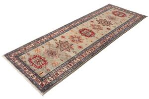 Tappeto Kazak Fine Geometrico Grigio Rosso Corsia 79x243 Cm