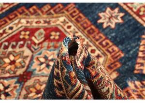 Tappeto Kazak Fine Stilizzato Blu Rosso 123x181 Cm