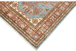 Tappeto Kazak Fine Stilizzato Celeste Rosso 120x179 Cm
