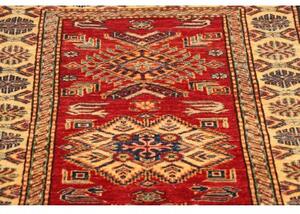 Tappeto Kazak Fine Stilizzato Rosso Avorio Corsia 80x290 Cm