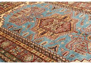 Tappeto Kazak Fine Stilizzato Celeste Rosso 120x179 Cm
