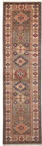Tappeto Kazak Fine Geometrico Grigio Beige Corsia 82x305 Cm