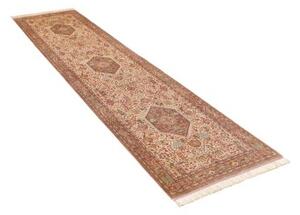 Tappeto Ghom Seta Stilizzato Rosso Mattone Beige Corsia 70x298 Cm