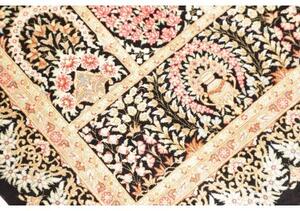 Tappeto Ghom Seta Floreale Nero Beige 60x93 Cm
