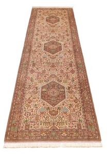 Tappeto Ghom Seta Stilizzato Rosso Mattone Beige Corsia 70x298 Cm