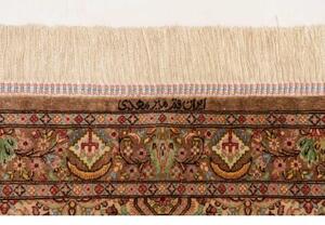 Tappeto Ghom Seta Stilizzato Rosso Mattone Beige Corsia 70x298 Cm