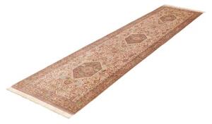 Tappeto Ghom Seta Stilizzato Rosso Mattone Beige Corsia 70x298 Cm