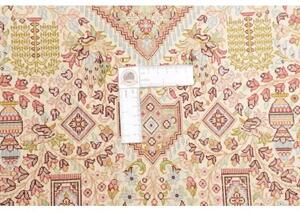 Tappeto Ghom Seta Stilizzato Rosso Mattone Beige Corsia 70x298 Cm