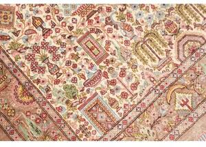 Tappeto Ghom Seta Stilizzato Rosso Mattone Beige Corsia 70x298 Cm