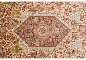 Tappeto Ghom Seta Stilizzato Rosso Mattone Beige Corsia 70x298 Cm