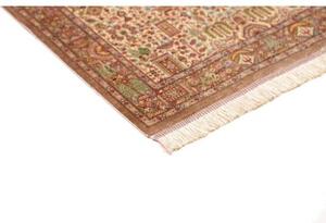 Tappeto Ghom Seta Stilizzato Rosso Mattone Beige Corsia 70x298 Cm