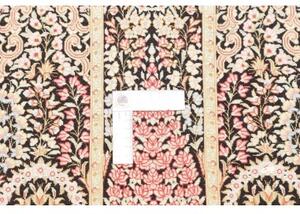 Tappeto Ghom Seta Floreale Nero Beige 60x93 Cm