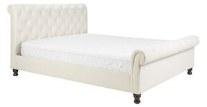 Letto 2 posti 160x200 cm in tessuto bouclé imbottito RILEY