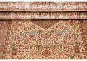 Tappeto Ghom Seta Stilizzato Rosso Mattone Beige Corsia 70x298 Cm
