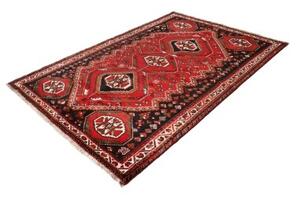 Tappeto Shiraz Geometrico Rosso Nero 172x260 Cm