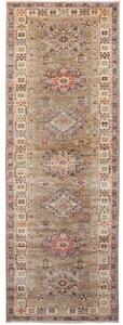 Tappeto Kazak Fine Stilizzato Marrone Beige Corsia 82x235 Cm