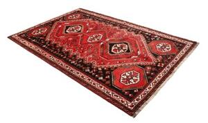 Tappeto Shiraz Geometrico Rosso Nero 172x260 Cm