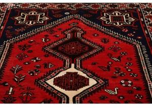 Tappeto Shiraz Geometrico Rosso Mattone Blu Notte 163x235 Cm