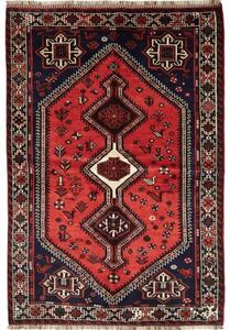Tappeto Shiraz Geometrico Rosso Mattone Blu Notte 163x235 Cm