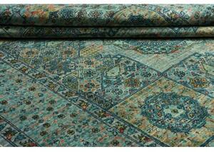 Tappeto Kairo Geometrico Verde Petrolio Beige 168x233 Cm