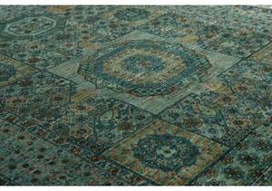 Tappeto Kairo Geometrico Verde Petrolio Beige 168x233 Cm
