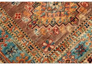 Tappeto Kazak Fine Stilizzato Marrone Azzurro Corsia 82x298 Cm