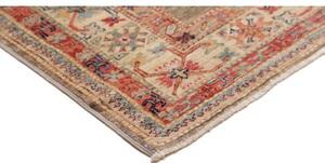 Tappeto Kazak Fine Stilizzato Taupe Rosso Corallo 147x210 Cm