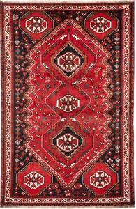 Tappeto Shiraz Geometrico Rosso Nero 172x260 Cm