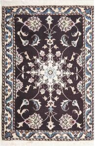 Tappeto Nain Kashmar Medaglione Floreale Marrone Scuro Avorio 60x90 Cm