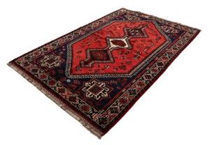 Tappeto Shiraz Geometrico Rosso Mattone Blu Notte 163x235 Cm
