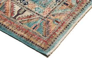Tappeto Kazak Fine Stilizzato Azzurro Turchese Beige Corsia 79x296 Cm