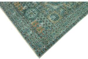 Tappeto Kairo Geometrico Verde Petrolio Beige 168x233 Cm