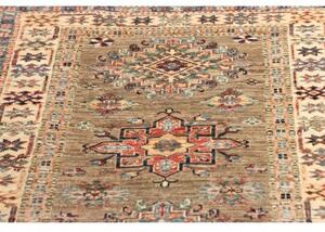 Tappeto Kazak Fine Stilizzato Marrone Beige Corsia 82x235 Cm