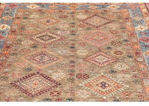Tappeto Kazak Fine Geometrico Beige Blu 168x237 Cm