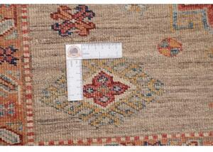 Tappeto Kazak Fine Stilizzato Taupe Rosso Corallo 147x210 Cm
