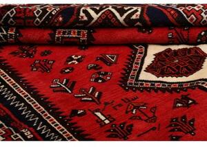 Tappeto Shiraz Geometrico Rosso Mattone Blu Notte 163x235 Cm