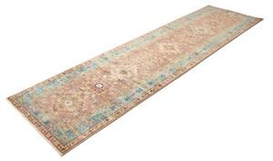 Tappeto Kazak Fine Stilizzato Marrone Azzurro Corsia 82x298 Cm