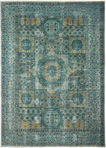 Tappeto Kairo Geometrico Verde Petrolio Beige 168x233 Cm