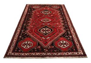 Tappeto Shiraz Geometrico Rosso Nero 172x260 Cm