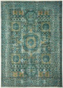 Tappeto Kairo Geometrico Verde Petrolio Beige 168x233 Cm