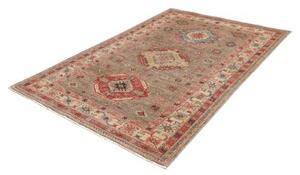 Tappeto Kazak Fine Stilizzato Taupe Rosso Corallo 147x210 Cm