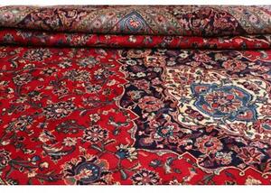 Tappeto Ardakan Medaglione Floreale Rosso Blu Scuro 256x386 Cm