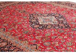 Tappeto Ardakan Medaglione Floreale Rosso Blu Scuro 297x393 Cm