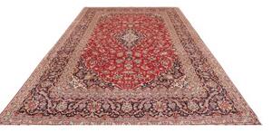 Tappeto Ardakan Medaglione Floreale Rosso Blu Scuro 254x378 Cm
