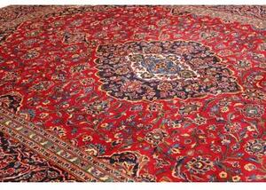 Tappeto Ardakan Medaglione Floreale Rosso Blu Scuro 310x400 Cm