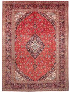 Tappeto Ardakan Medaglione Floreale Rosso Blu Scuro 290x397 Cm