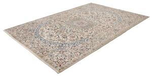 Tappeto Nain Kashmar Medaglione Floreale Avorio Blu 196x302 Cm